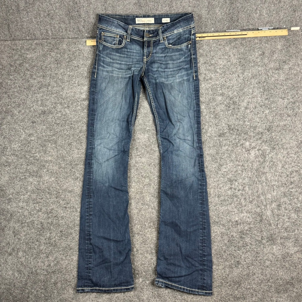 BKE Jeans Womens 31 XXL Stella Bootcut Dark Wash Stretch Long Inseam Denim